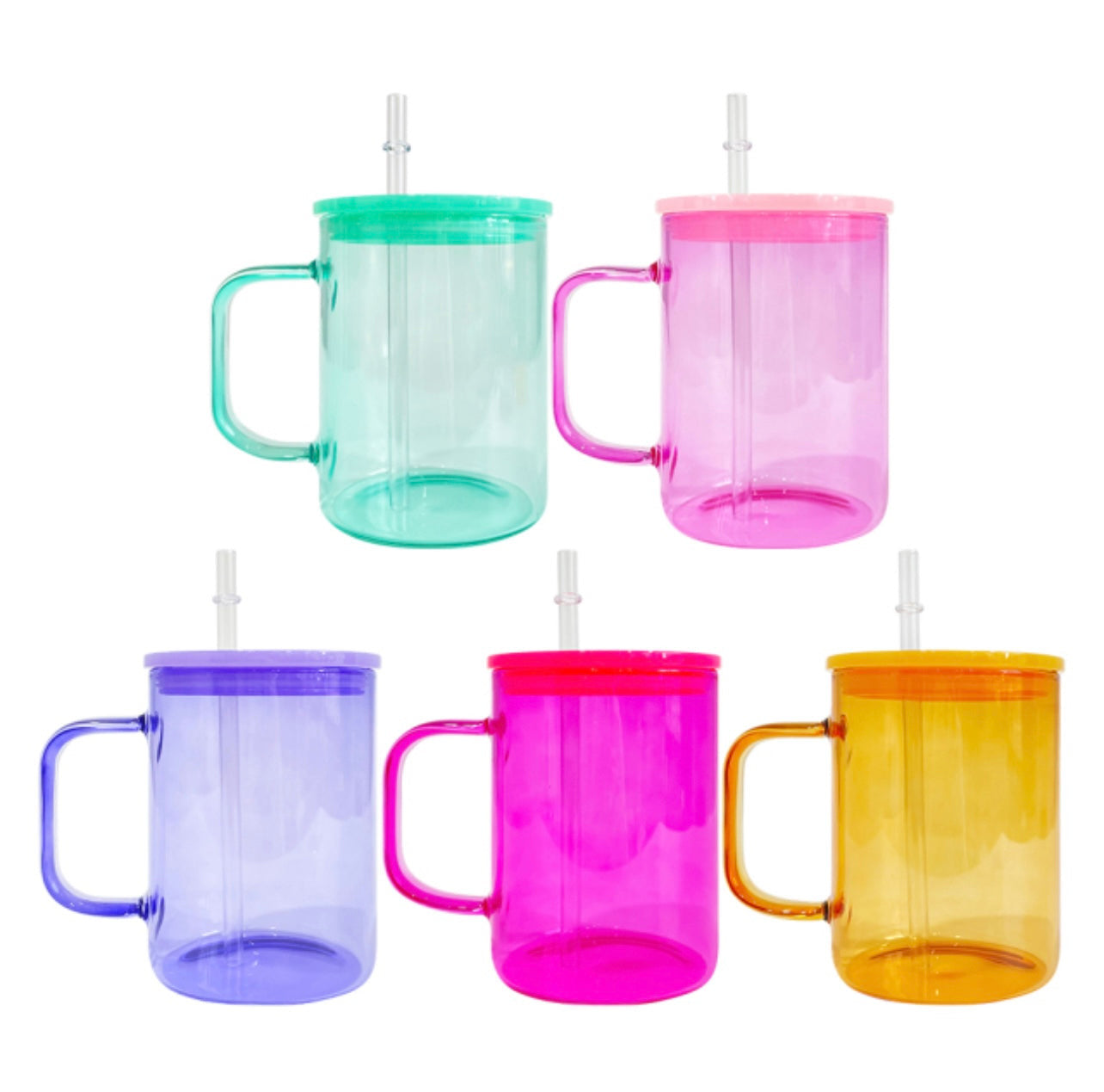 17oz Solid Color Glass Mug