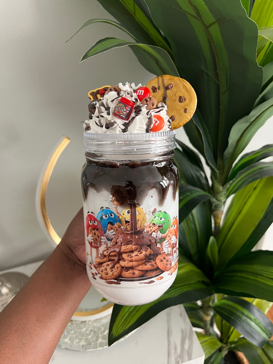 M&M chocolate chip cookie Milk Cup