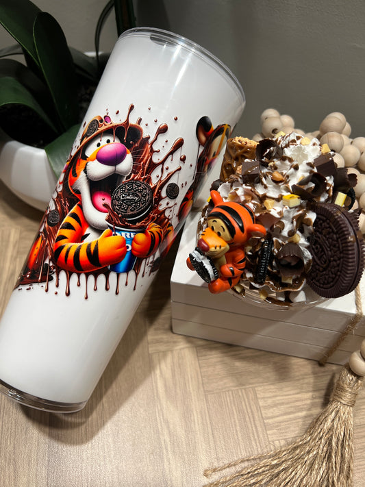 24oz Chocolate Drip w/Fully Loaded Lid Milk Snowglobe