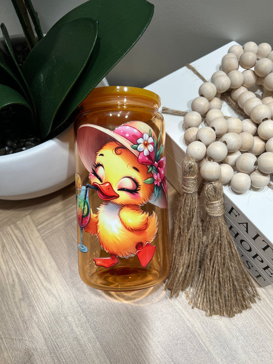 16oz Glass Cutie Duckie