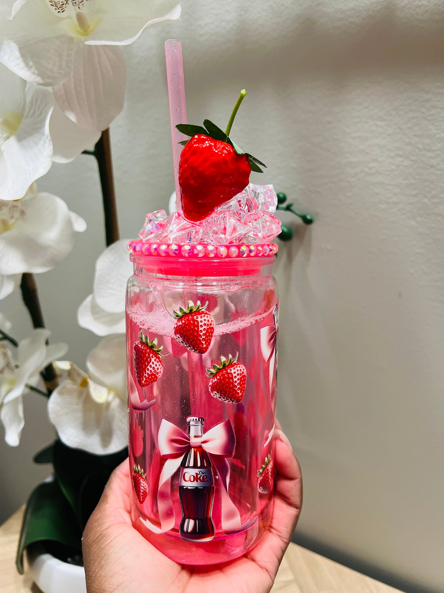 16oz Strawberry Coke Acrylic globe