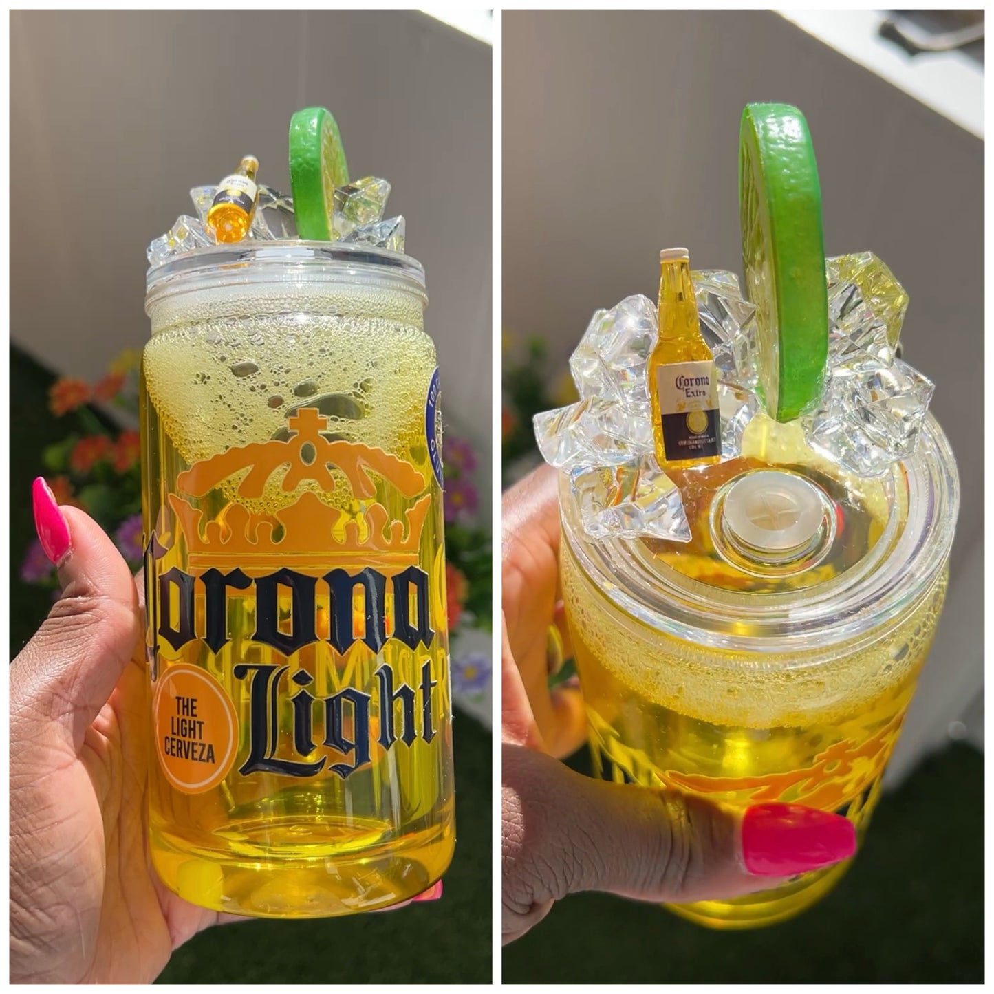 16oz Corona w/decorated lid