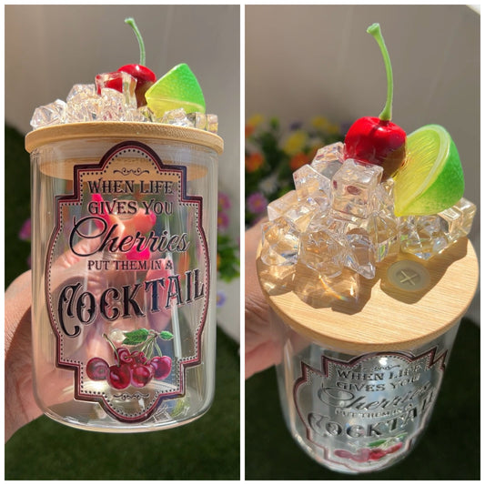 15oz Cherry Cocktail Mug w/lid